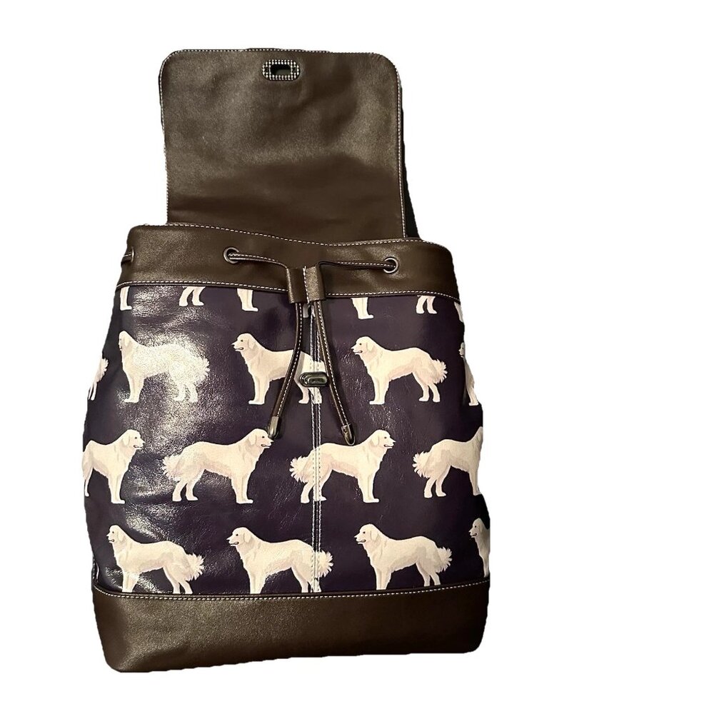 Great Pyrenees Dark Blue Large Backpack Dog Print Multi-functional Waterproof